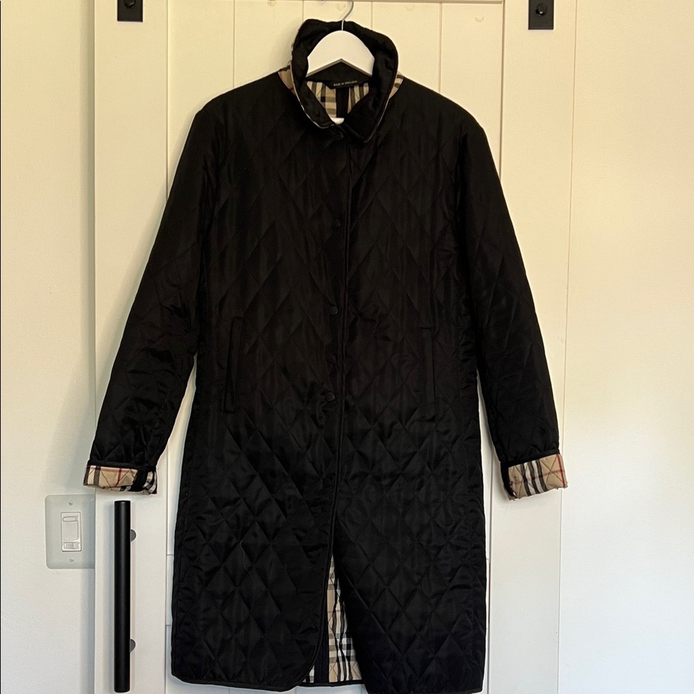 Burberry Black Quilted Bomber Jacket. Size 8 but fits a size 6